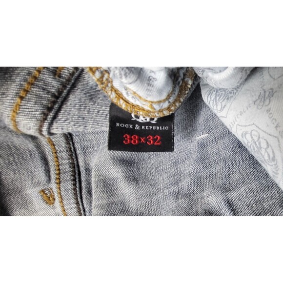 Rock & Republic Relaxed Straight Mens Blue Denim Jeans Size 38X32 - Picture 5 of 12
